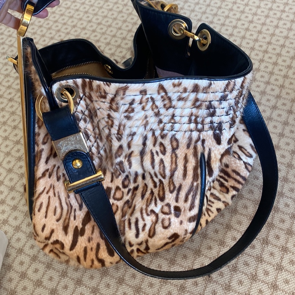 Jimmy Choo leopard print calf hair ALEX bag - Picture 3 of 10